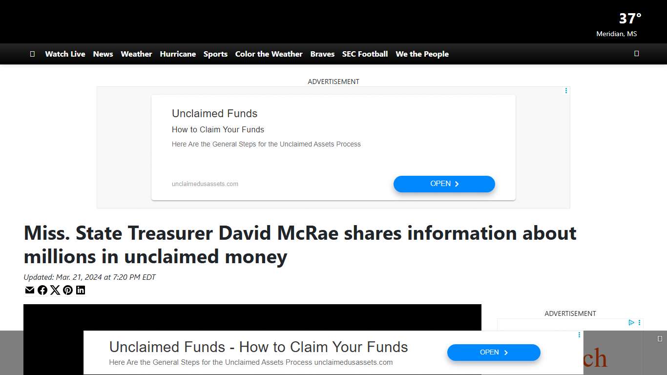 Miss. State Treasurer David McRae shares information about millions in unclaimed money