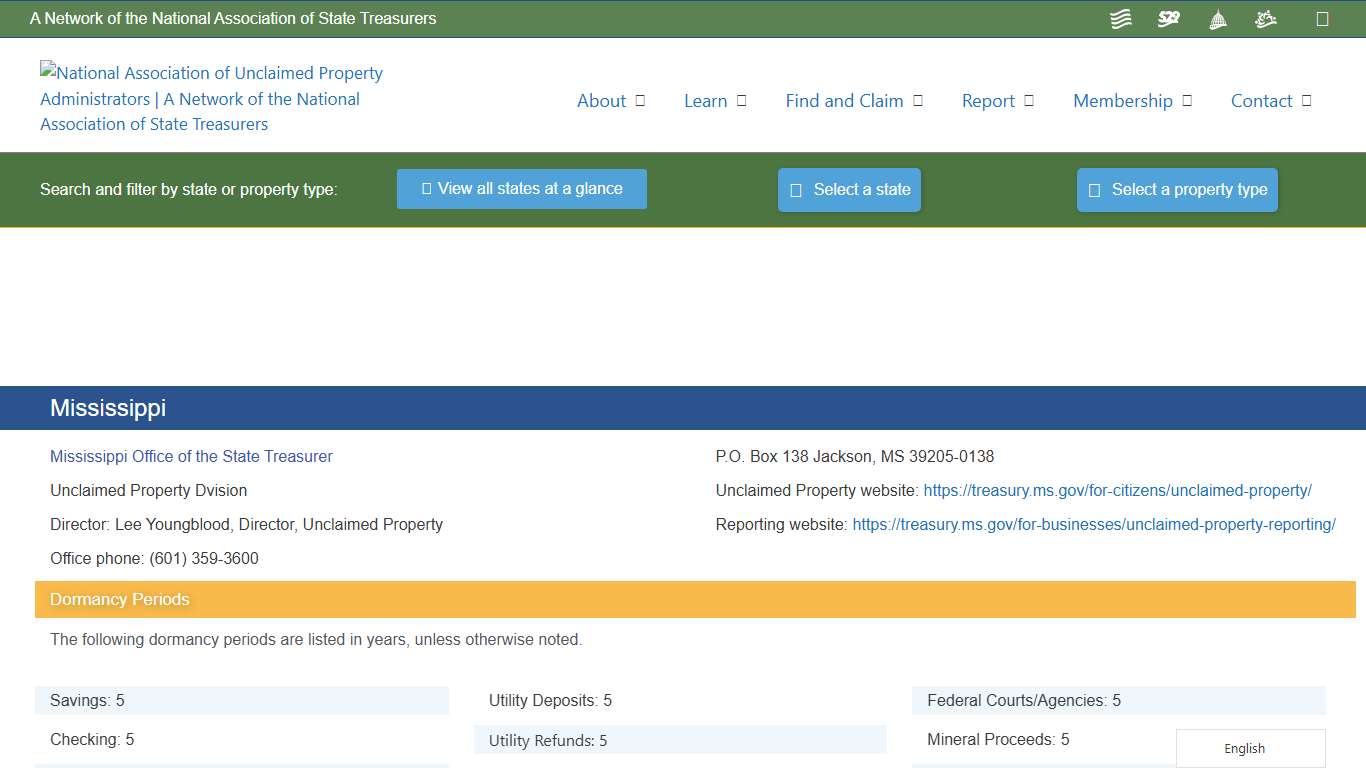 Mississippi – National Association of Unclaimed Property Administrators (NAUPA)